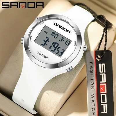 SANDA Damen Digitaluhr Wasserdicht LED Sport Kleines Zifferblatt