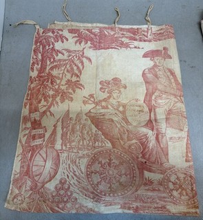 Antique Cloth Apotheosis of Franklin and Washington 2 Pieces Total