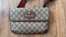 GUCCI GG Supreme Neo Vintage Belt Bag Crossbody Beige Brown Green Red Leather