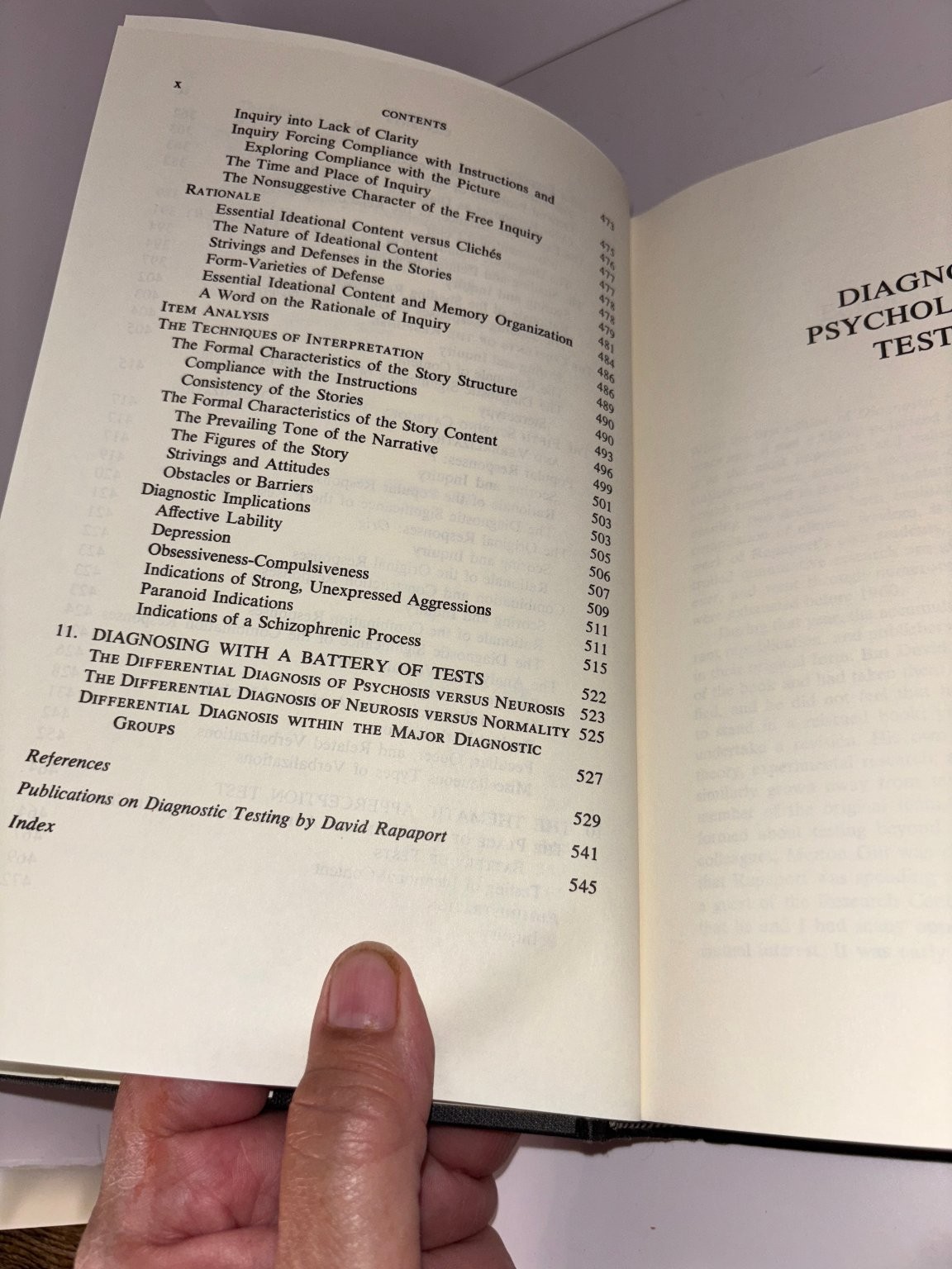 Diagnostic Psychological Testing Rapaport Gill Schafer 1991 Revised Edition IUP