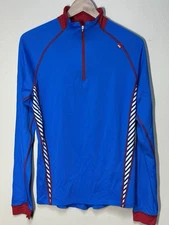 Helly Hansen Lifa Stay Dry 1/4-Zip Base Layer Top Men’s L Blue Red