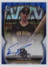 2023 Bowman Chrome Prospect Blue RayWave Refractor 114/150 Ethan Salas Auto v9t