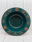 Frankoma USA Native American Teal Terracotta 10.75" Serving Bowl Thunderbird