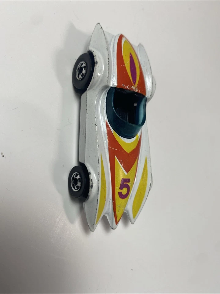 Pintura blanca Hot Wheels Blackwall 1977 Second Wind Mach 5 velocidades Racer #5 Foto 3 de 4