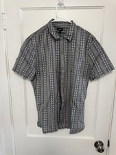 Express Mens Grey Casual Button Up Size Medium