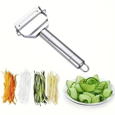 Stainless Steel Dual Blade Peeler Julienne Slicer Fruit Vegetable Tool
