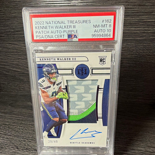 Panini National Treasure 2022 Kenneth Walker III Seahawks RPA  /49 PSA 8 Auto 10