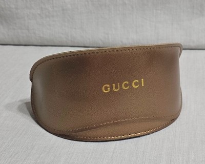 Gucci Gold Sun Eye Glasses Clam Shell Travel Protection Case Looks New