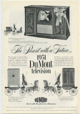 Dumont The Present with a Future 1951 Model Dumont TV 1950 Vintage Ad 