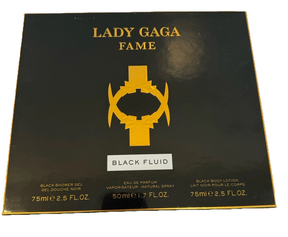 Lady Gaga Fame Black Fluid  3pc set 50ml EDP,75ml  gel  75ml body lotion women - Image 3 of 3