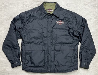 Harley Davidson Puffer Down Jacket Coat Motorcycle Reversible Mens XXL