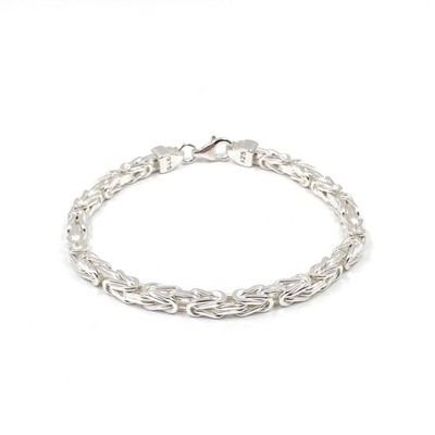 Solid 925 Sterling Silver Bracelet 20.5cm Mens Jewellery 4.9mm King Chain 28gr