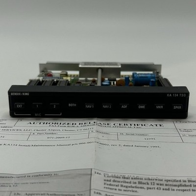 Bendix King KA 134 Audio Panel P/N: 071-2009-12 Full Black Faceplate With 8130
