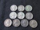 Lot of  10 Washington Silver Quarters