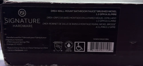 Signature Hardware SHWSCDR207ZBN Drea 1.2 GPM Wall Mounted Bathroom Faucet BN - Picture 11 of 11