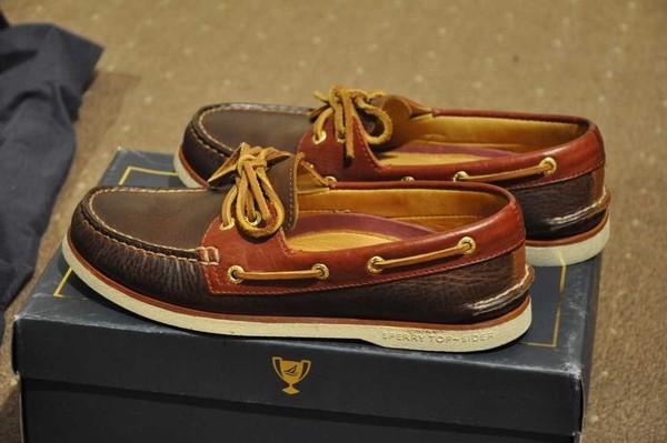 Men Sperry Top-Sider Boat Shoes Brown Leather 40