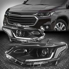 [LED DRL] For 18-21 Chevy Traverse OE Style Black HID Projector Headlight Pair
