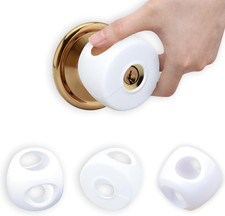 Child Proof Door Knob Safety Covers - 4 Pack, Easy Install Baby Door Knob Covers
