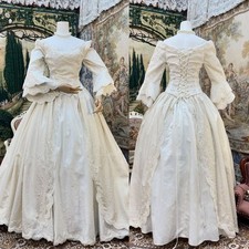 Vintage Off the Shoulder Wedding Dresses with Pink Flowers Satin Bridal Gowns