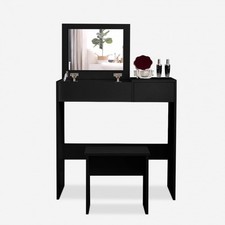 Postazione trucco contenitore toeletta nero con specchio Nicole Black