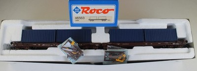 Roco 46563 Huckepack-Wippenwagen mit 4 Container aus einer Sammlung mit OVP DC