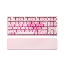B87 Wireless Mechanical Keyboard TKL 87 Keys RGB Backlit Hot Swap Pink Cocoa