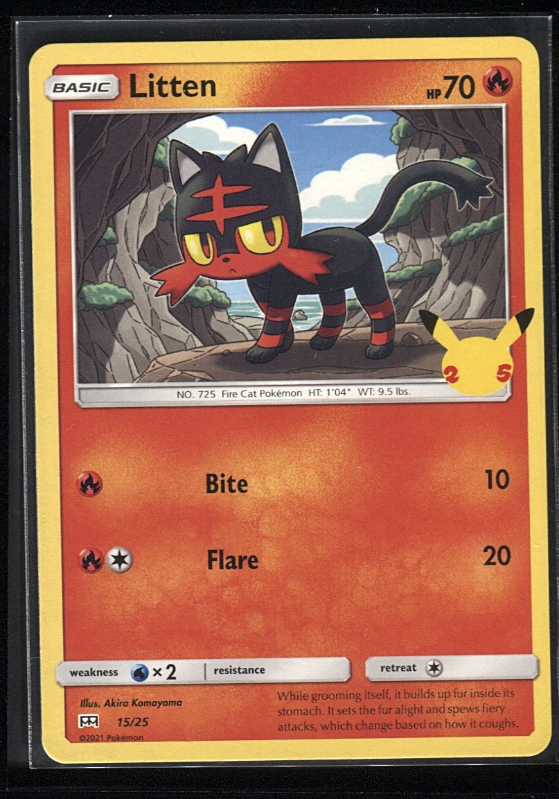 Litten - 15/25 015/025 McDonald's 25th Anniversary Promos Promo NM Pokemon