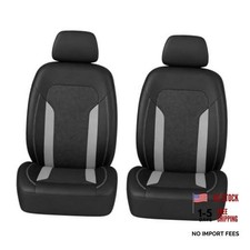 Car Front Seat Covers, Anti-Slip Breathable Auto Seat Protector Gray, 4 PCS