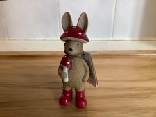 BNWT - Next - Rosie Rabbit - Autumn Mushroom Ornament - Resin - New !!!