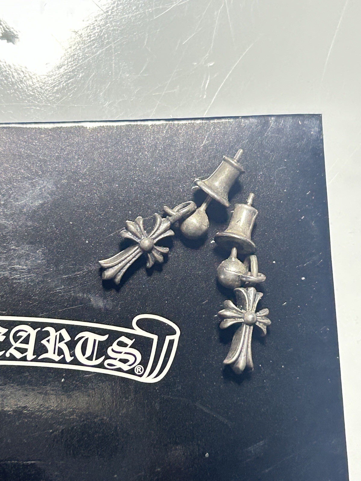 Authentic PAIR! Chrome Hearts Small Dangling Cros… - image 1