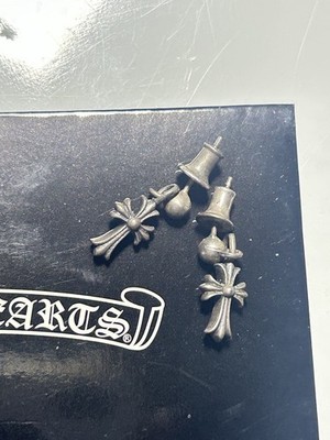 Authentic PAIR! Chrome Hearts Small Dangling Cross Earring .925