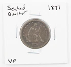 1871 1871-P Seated Liberty Quarter 25c Better Grade Scarce Date - 867B