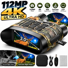 4K Full Color Night Vision Goggles 112MP 5000mAh Infrared Vision Binoculars US
