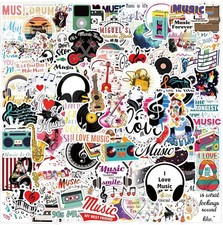 100PCS Music Motivational Aesthetic Vinyl Waterproof Stickers for Water