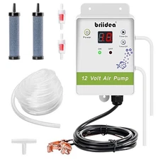 Aerator for Bait Bucket, Briidea 12 Volt Livewell Aerator Pump System