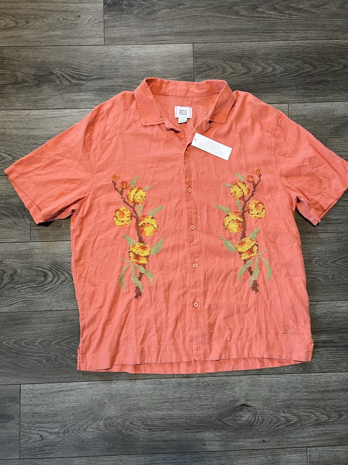 Urban Outfitters BDG Mens Short Sleeve Button Down Shirt - NWT Large Sold Out image 2