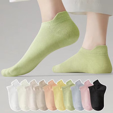 5 Pairs Women's Ankle Socks Summer Casual Breathable Socks Low-Cut Elastic Socks