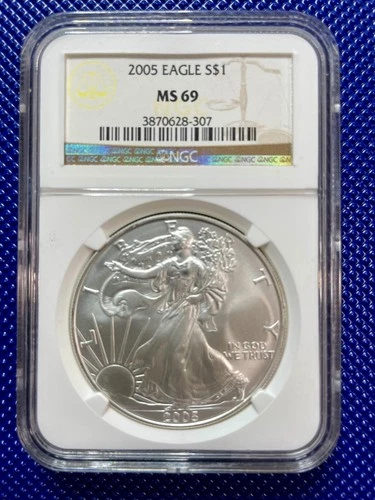 2005 ~ Silver Eagle S$1 ~ NGC MS69 ~ #3870628-307