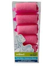 Scunci Foam Hair Rollers Extra Large 12 Count Pink NEW
