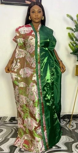 Eid Luxury Mikado Brocade Boubou Dress African Woman Gown Wedding Bubu Kaftan OS
