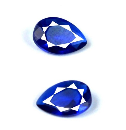 0,65 ct/6 mm Birne blau Tansanit natürlicher Edelstein Paar zertifiziert SD30 - Bild 3 von 8