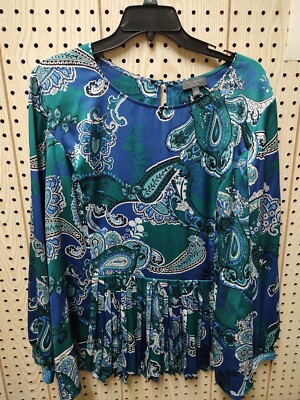 The Limited Collection Shirt Women s XL Multi Color PAISLY Long Sleeve