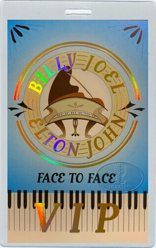ELTON JOHN & Billy Joel 2002 Face To Face Laminated Backstage Pass - Picture 1 of 1