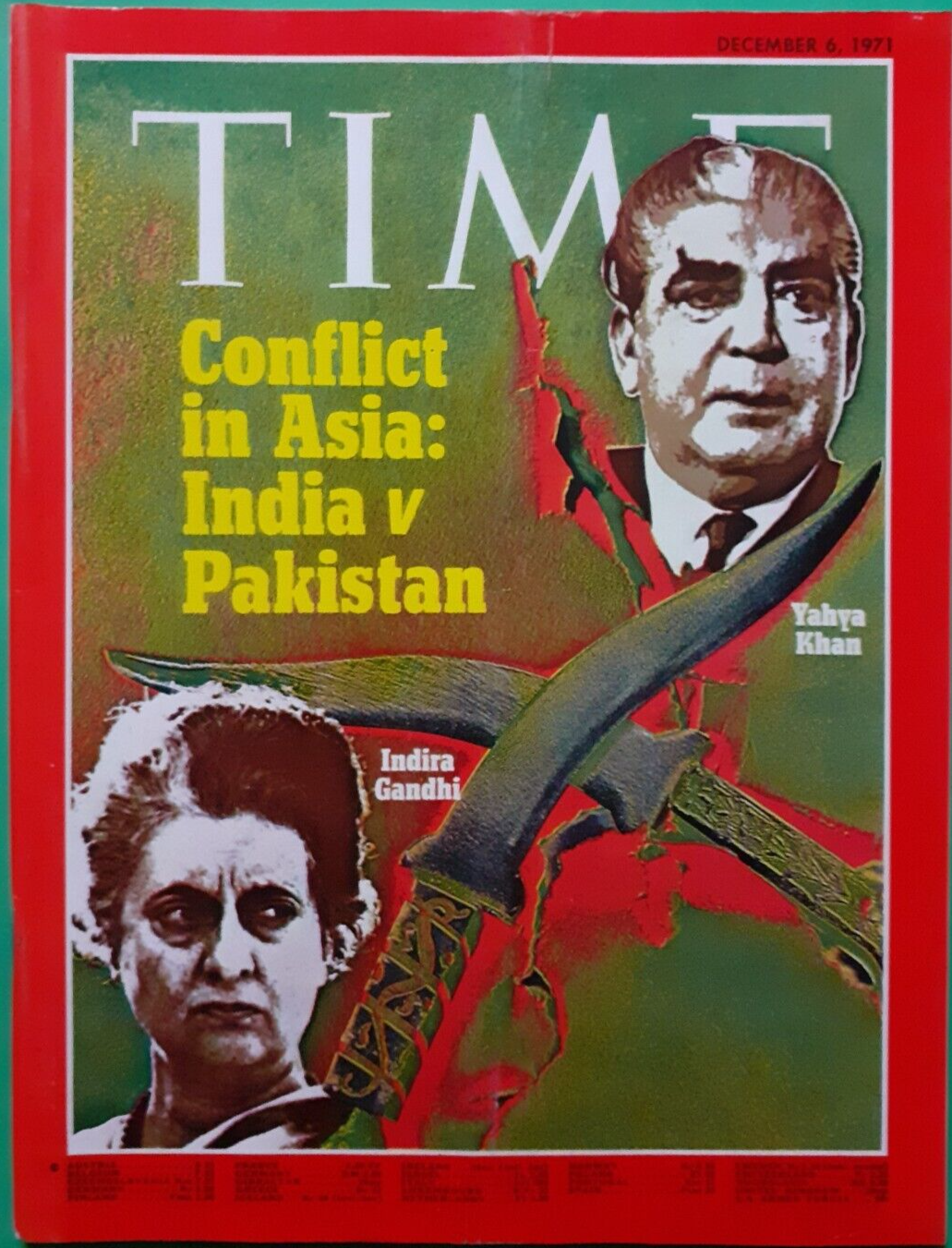 Indira Gandhi Time Magazine 1971 December 6 India Vs Pakistan Yahya Khan