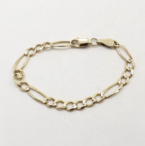 10k Gold Figaro Link Grow With Me Baby Bracelet or Chain Extender 5in - Picture 2 of 6