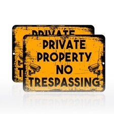2 Pack Private Property No Trespassing Sign Rust Free Aluminum Metal Sign 8X12