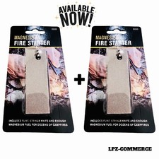 2 LOT Magnesium WATERPROOF Flint Fire Starter Striker Camping Emergency Survival