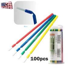 100Pc Dental UseDisposable Micro Brush Bendable Applicators 4 color EASYINSMILE