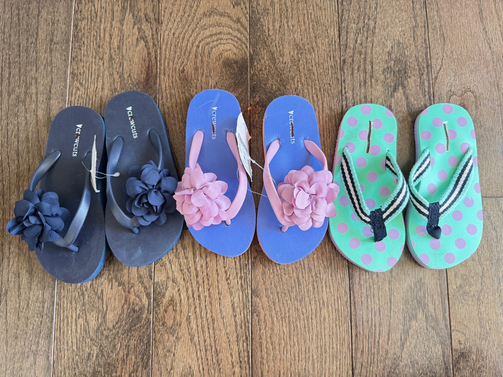 Lotto di 3 infradito ciabatte J.Crew nuove bambina taglia 10 e 11