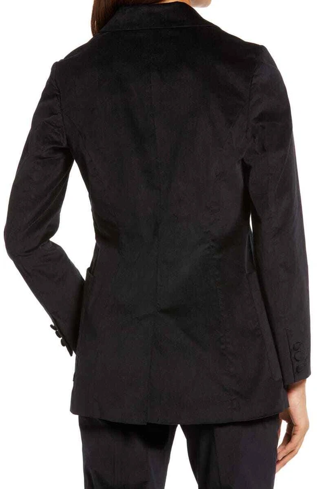 Blazer Mujer Halógeno 271775 Doble Pecho Terciopelo Negro Talla 1 Foto 4 de 4